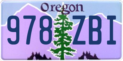 OR license plate 978ZBI