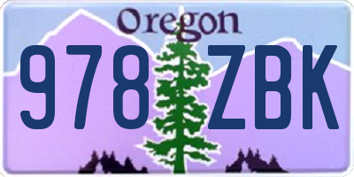 OR license plate 978ZBK
