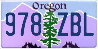 OR license plate 978ZBL