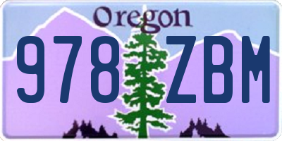 OR license plate 978ZBM