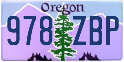 OR license plate 978ZBP