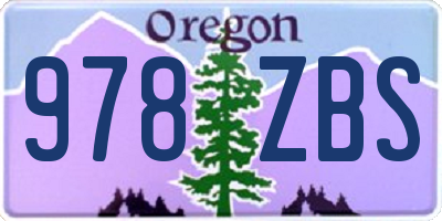 OR license plate 978ZBS