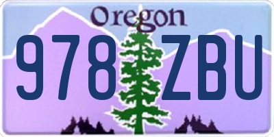 OR license plate 978ZBU