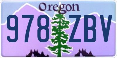 OR license plate 978ZBV