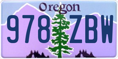 OR license plate 978ZBW