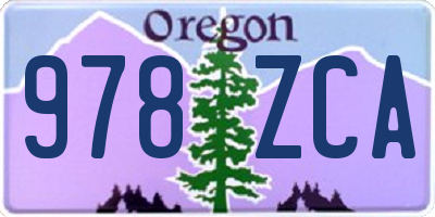 OR license plate 978ZCA