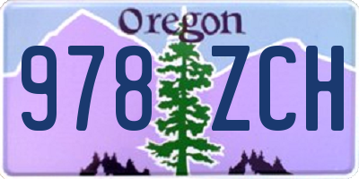 OR license plate 978ZCH
