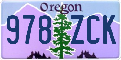 OR license plate 978ZCK
