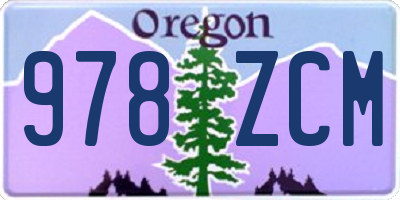 OR license plate 978ZCM