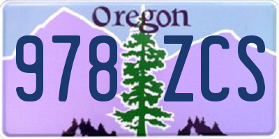 OR license plate 978ZCS