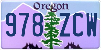 OR license plate 978ZCW