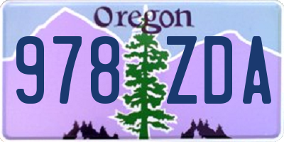OR license plate 978ZDA