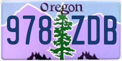 OR license plate 978ZDB