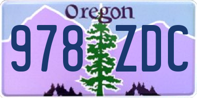 OR license plate 978ZDC