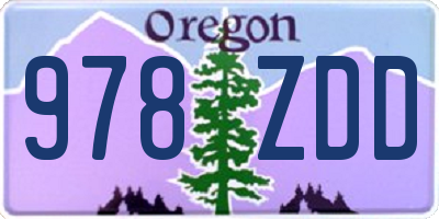 OR license plate 978ZDD