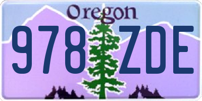 OR license plate 978ZDE