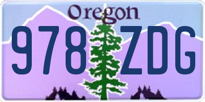 OR license plate 978ZDG