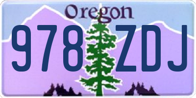 OR license plate 978ZDJ