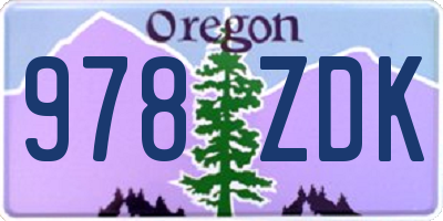 OR license plate 978ZDK