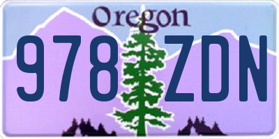 OR license plate 978ZDN