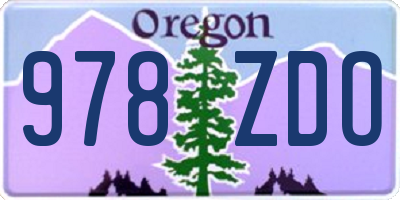 OR license plate 978ZDO