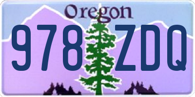 OR license plate 978ZDQ