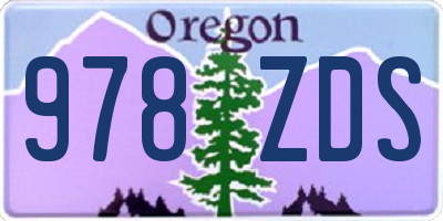 OR license plate 978ZDS