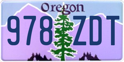 OR license plate 978ZDT