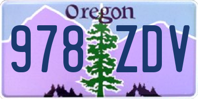 OR license plate 978ZDV