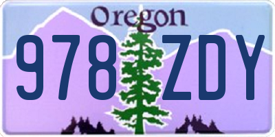 OR license plate 978ZDY