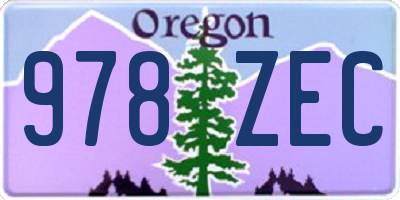 OR license plate 978ZEC