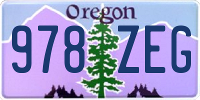 OR license plate 978ZEG