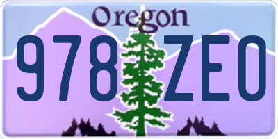 OR license plate 978ZEO