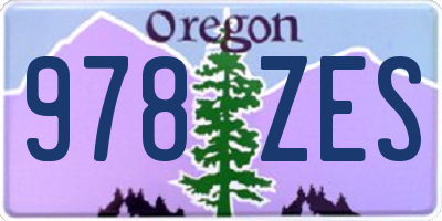 OR license plate 978ZES