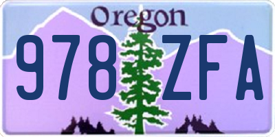 OR license plate 978ZFA