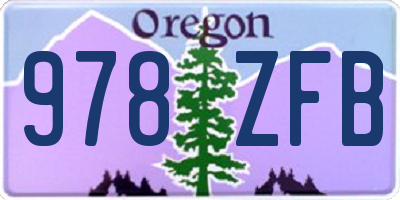 OR license plate 978ZFB