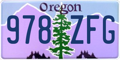 OR license plate 978ZFG