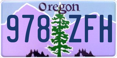 OR license plate 978ZFH