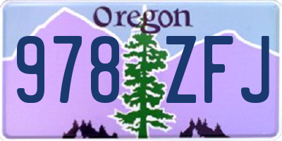 OR license plate 978ZFJ