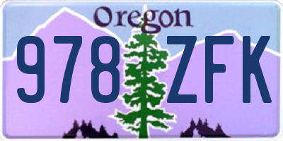 OR license plate 978ZFK