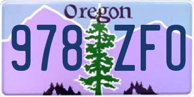 OR license plate 978ZFO
