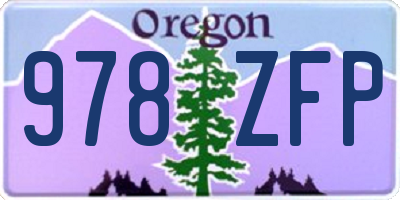 OR license plate 978ZFP