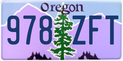 OR license plate 978ZFT