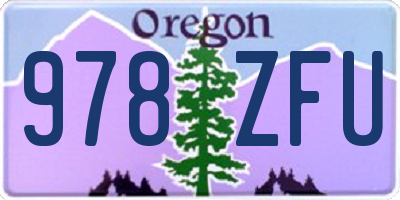 OR license plate 978ZFU