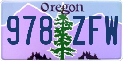 OR license plate 978ZFW