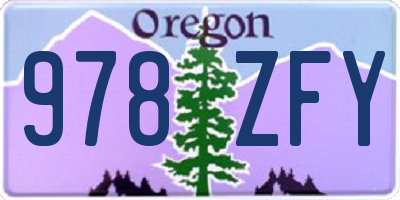 OR license plate 978ZFY