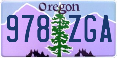OR license plate 978ZGA