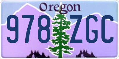 OR license plate 978ZGC