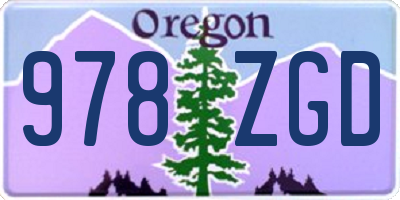 OR license plate 978ZGD