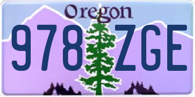OR license plate 978ZGE
